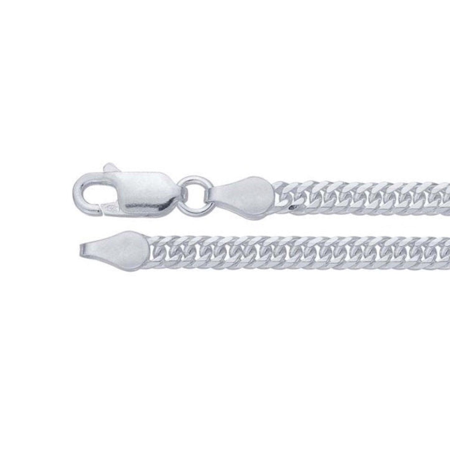 chain necklace / diamond-cut beveled curb - 3.3mm