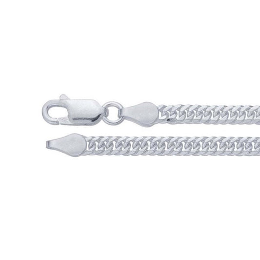 chain necklace / diamond-cut beveled curb - 3.3mm
