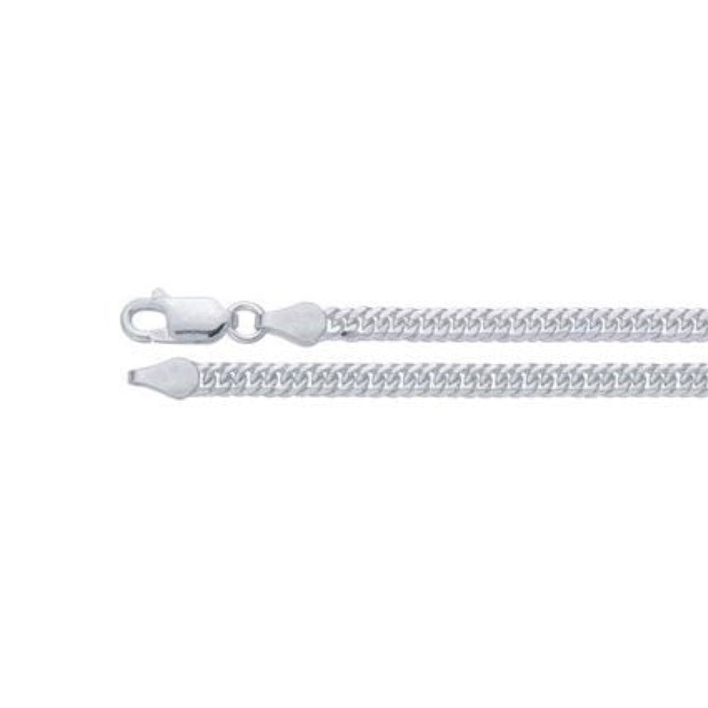 chain necklace / diamond-cut beveled curb - 3.3mm