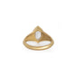 rose-cut marquise tapered signet ring - grown diamond