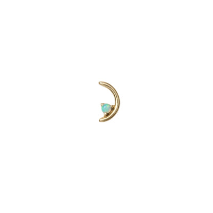 wwake / offset opal arc stud earring - single