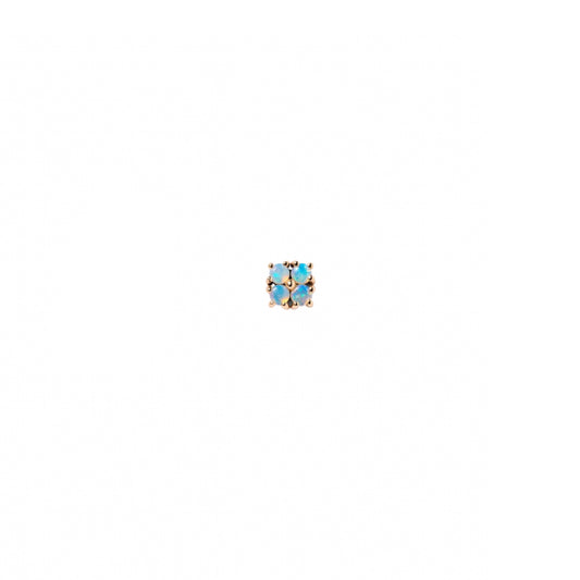 wwake / small opal lattice stud earring - single