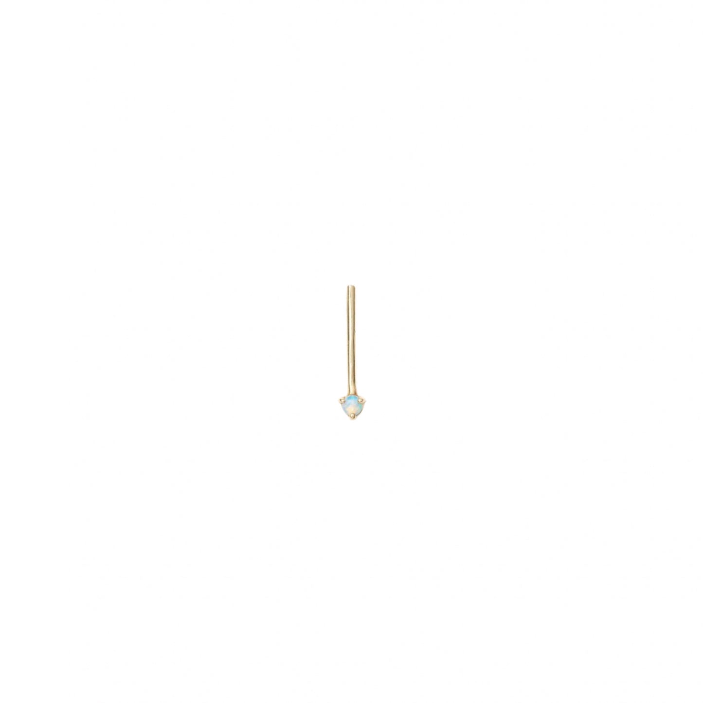 wwake / one-step bar stud earring - opal - single