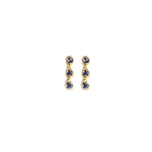 mizutama stud earrings - sapphire