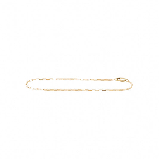 flat elongated box chain gold bracelet