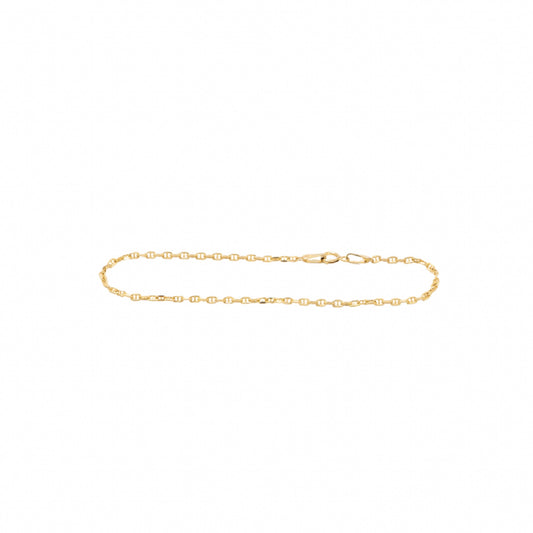 diamond-cut anchor chain gold bracelet - 1.8mm