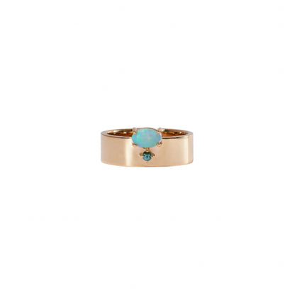 wwake / bricolage ring - opal + tourmaline