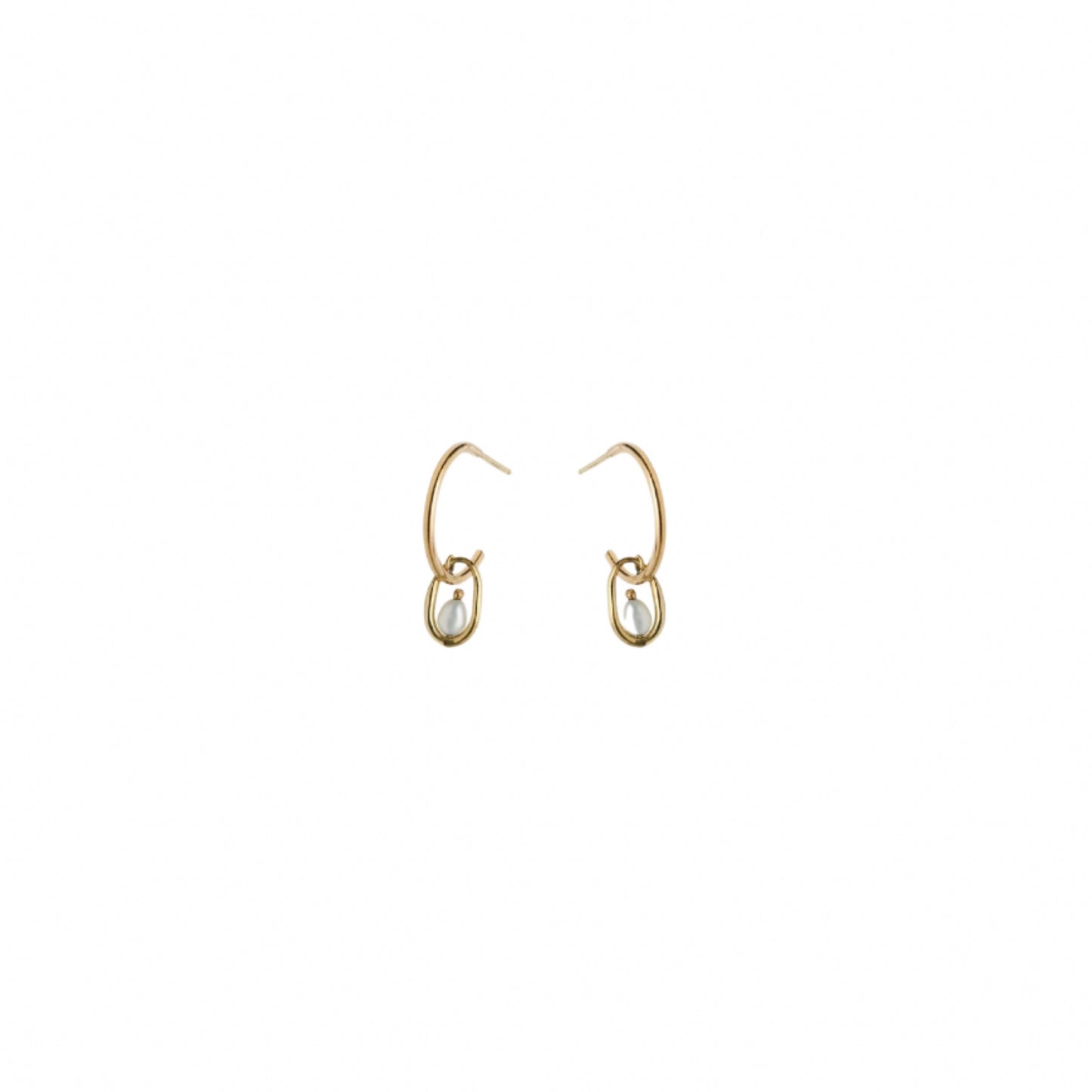 wwake / pearl droplet hoop earrings