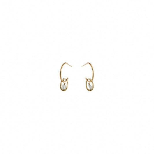 wwake / pearl droplet hoop earrings