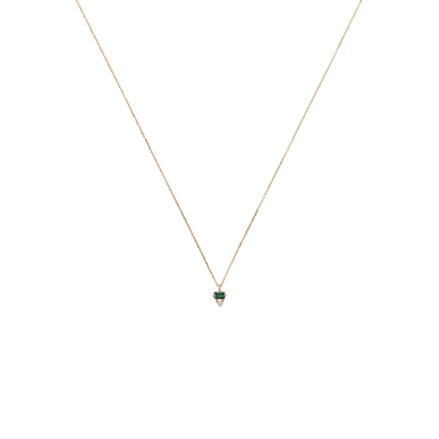 wwake / column necklace - diamond + tourmaline