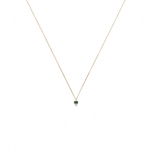 wwake / column necklace - diamond + tourmaline