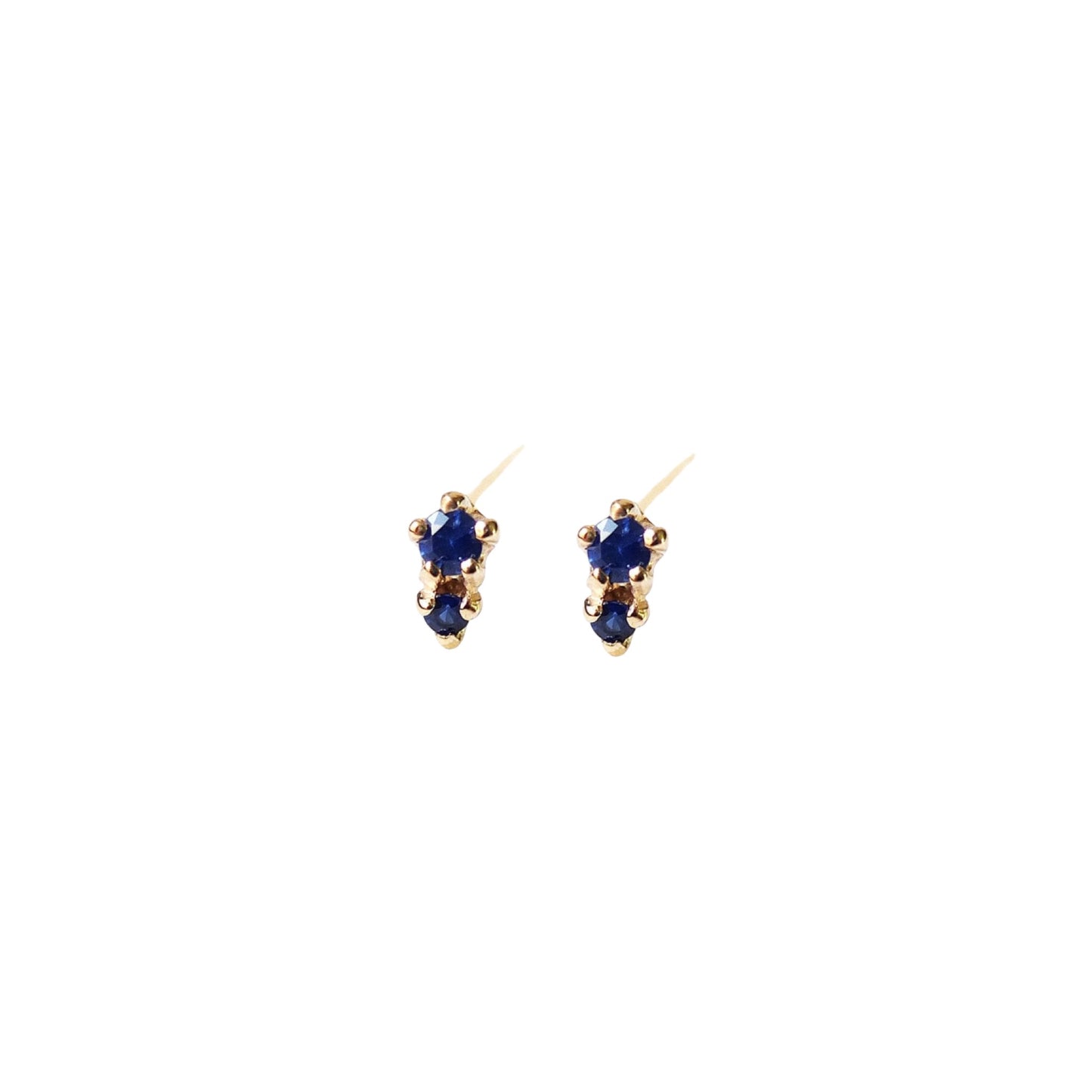 two-stone stud earrings - sapphire