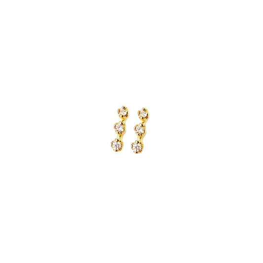 mizutama stud earrings - natural diamond