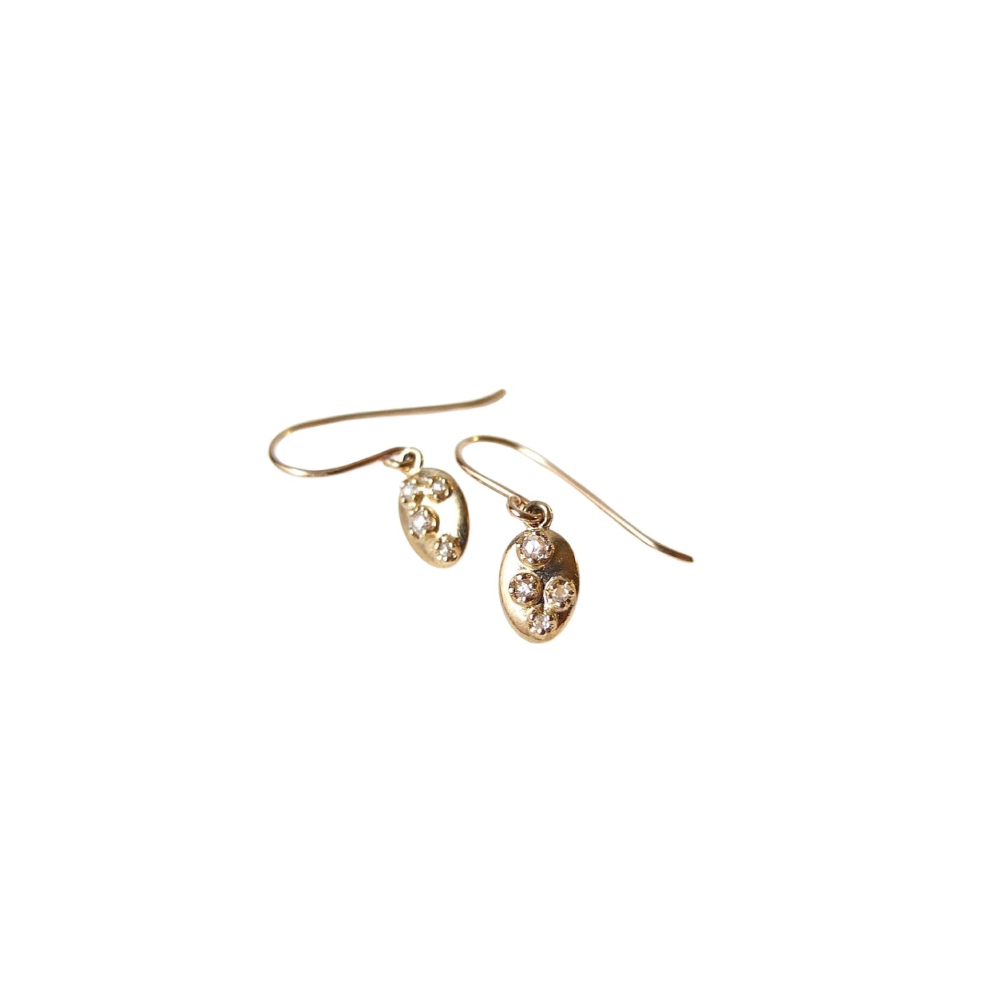 shield earrings - natural diamond