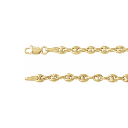 puffed anchor gold chain necklace - 3.8mm