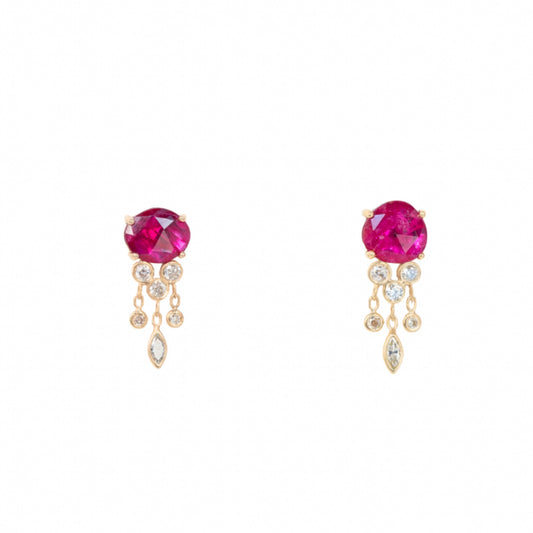 ruby & diamond jellyfish earrings