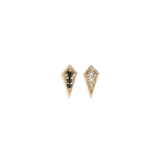 métier / mini point rhombus gemstone stud earring - single