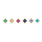 métier / bezel-set princess gemstone stud earring - single