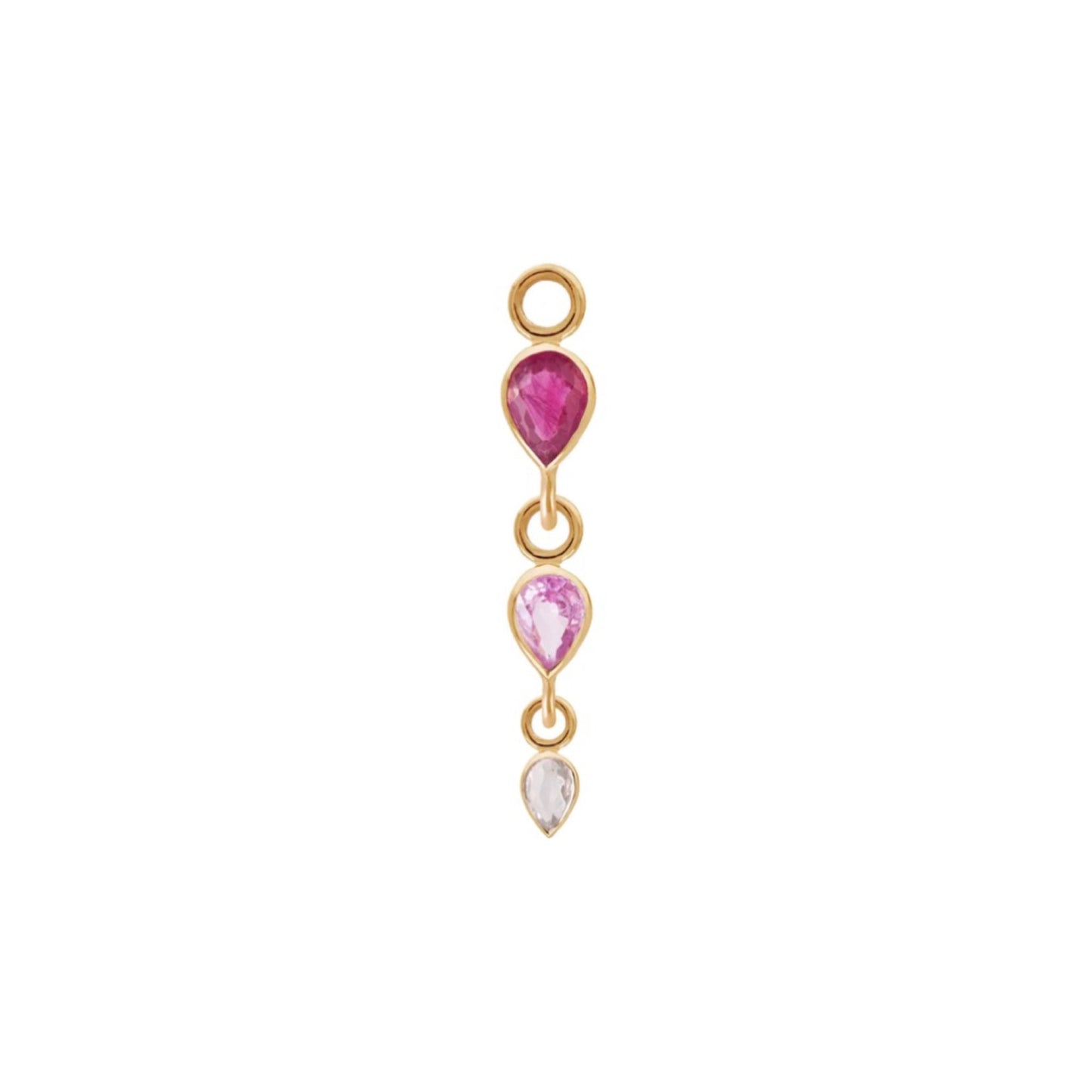 métier / triple pear gemstone plaque charm - single