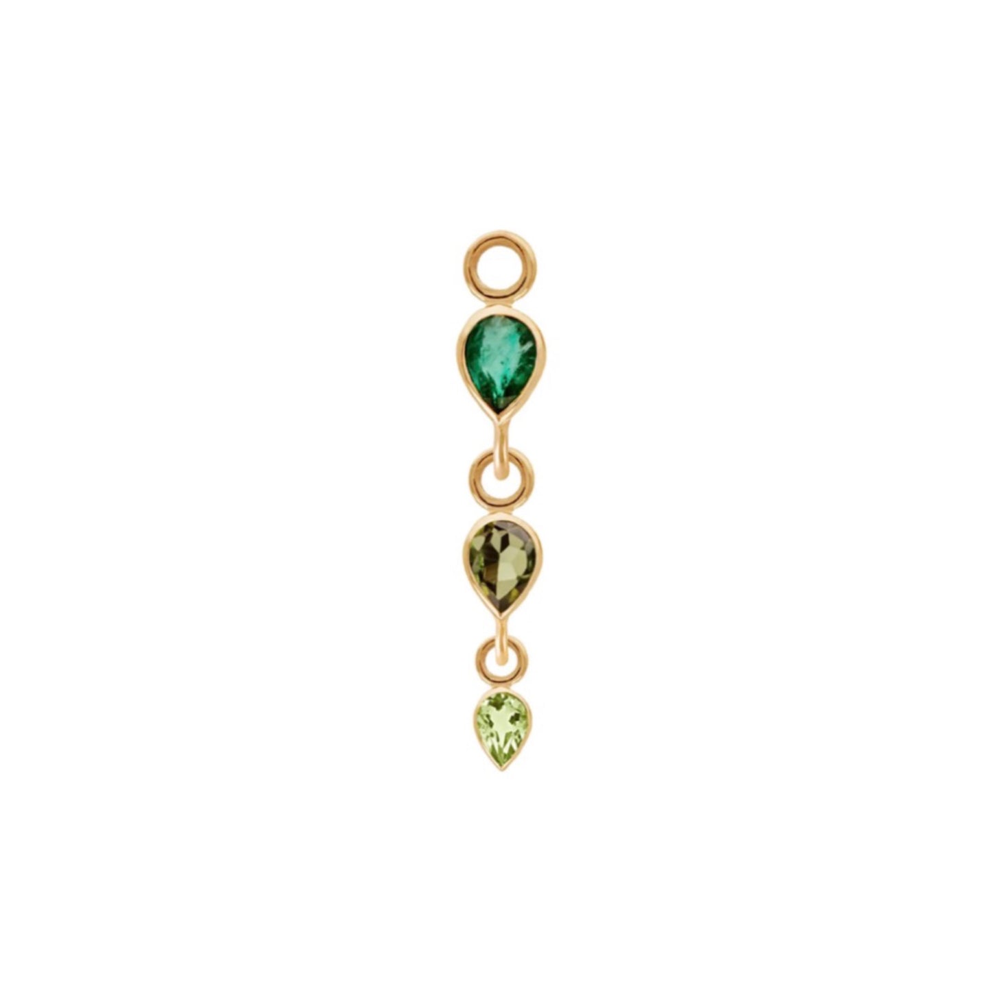 métier / triple pear gemstone plaque charm - single