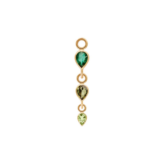 métier / triple pear gemstone plaque charm - single