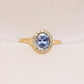 periwinkle sapphire halo ring