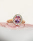 heirloom pink tourmaline halo ring