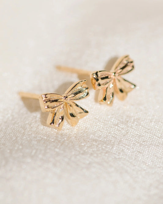 petite bow stud earrings