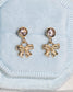 bow drop stud earrings - morganite