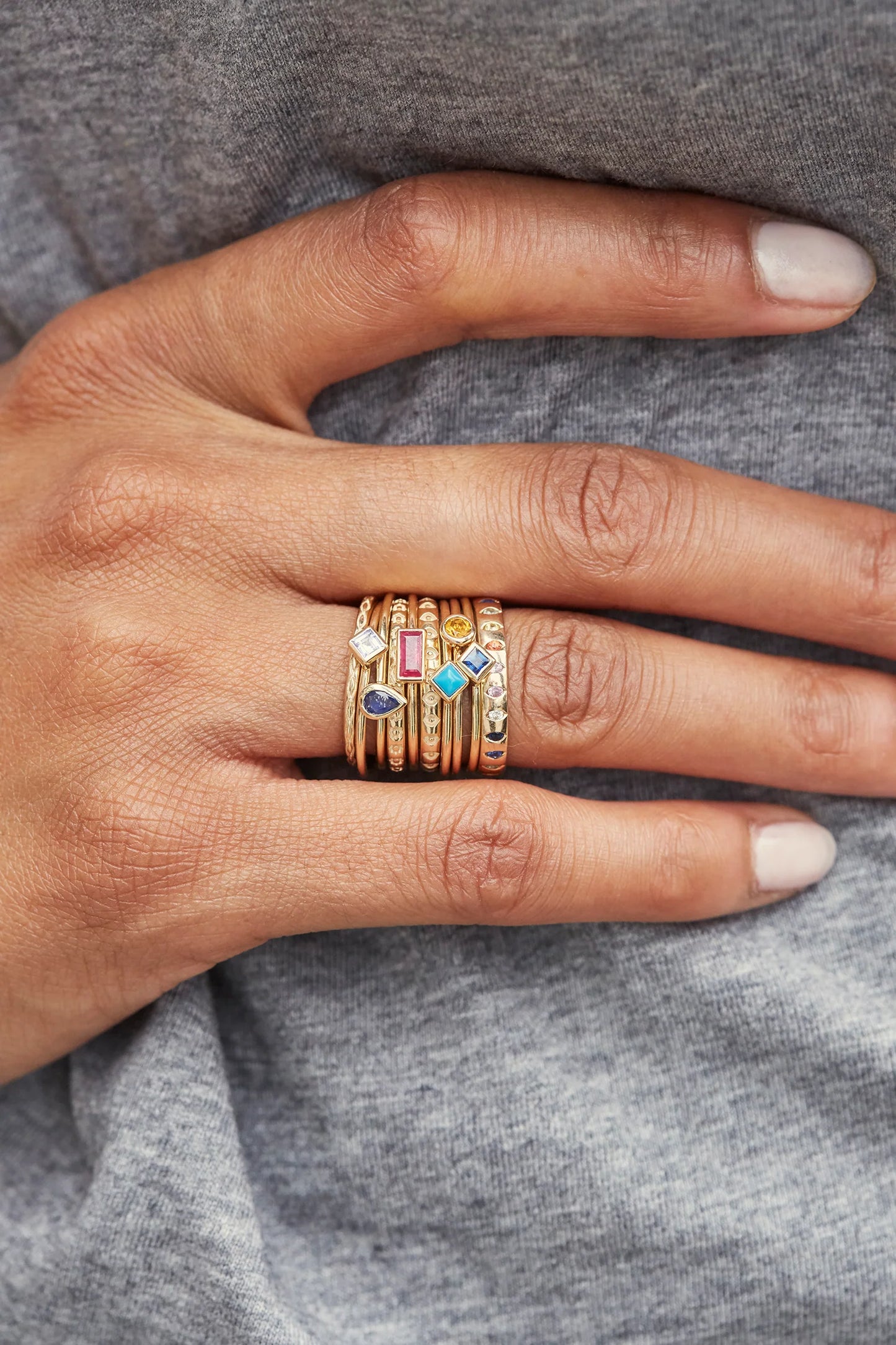 métier / morganite stacking ring