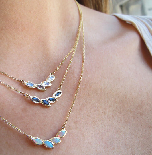 petal necklace - sapphire