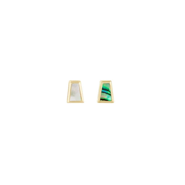 métier / mini trapezoid pearl stud earring - single