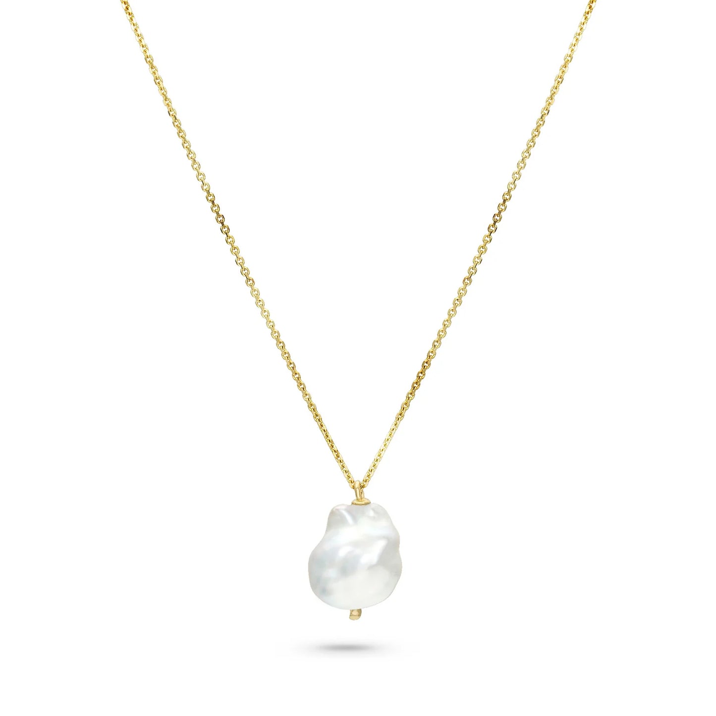 baby baroque white pearl + natural diamond necklace