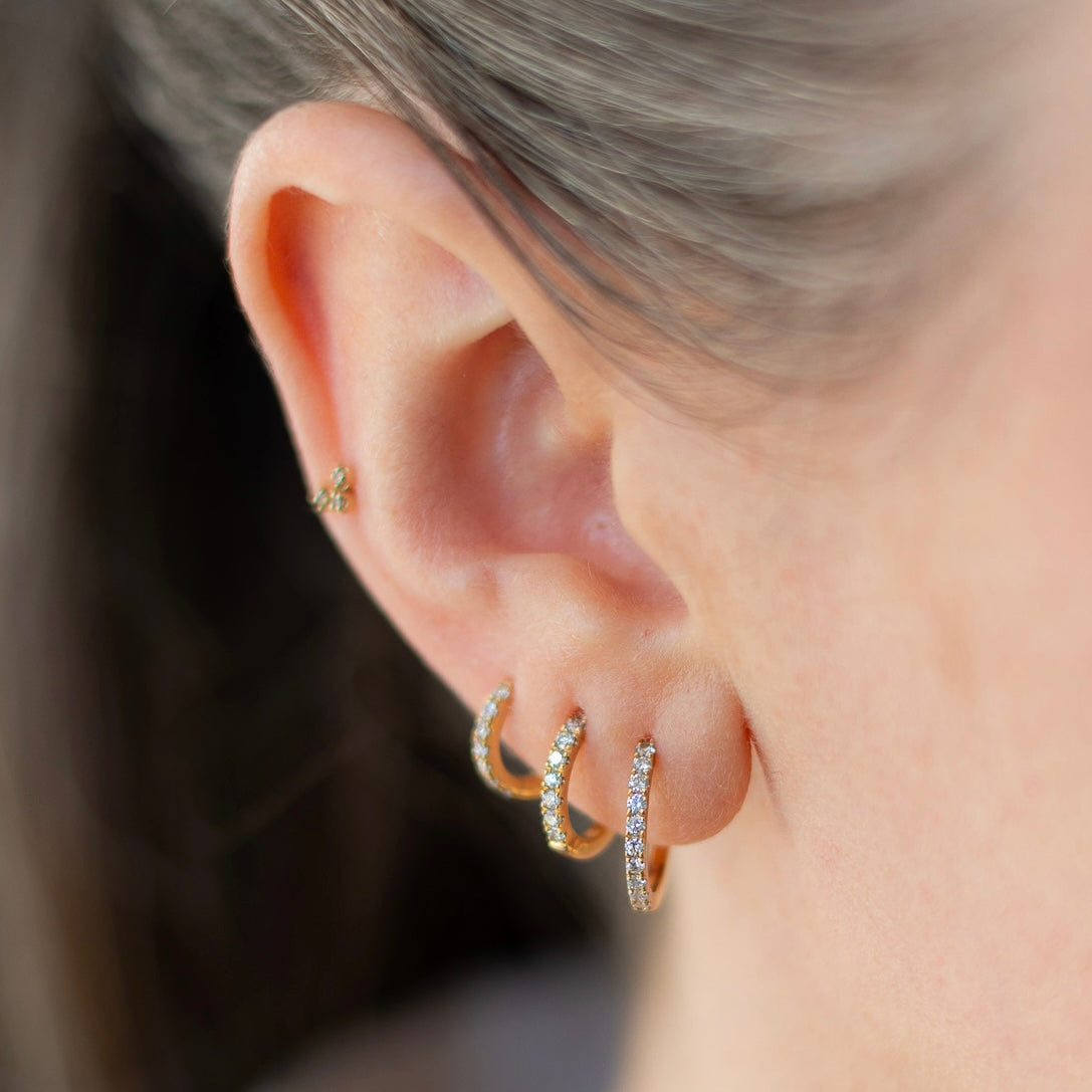 classic hinged hoop earrings - grown diamond