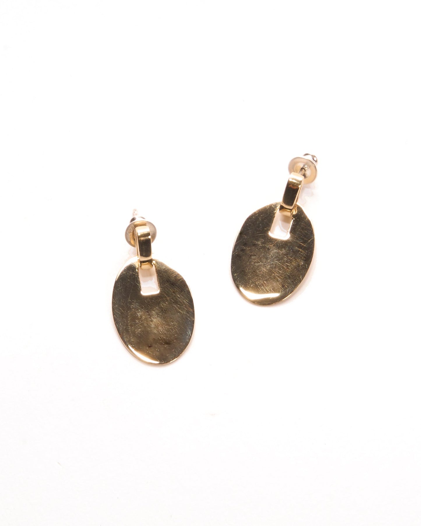 oval tag earrings