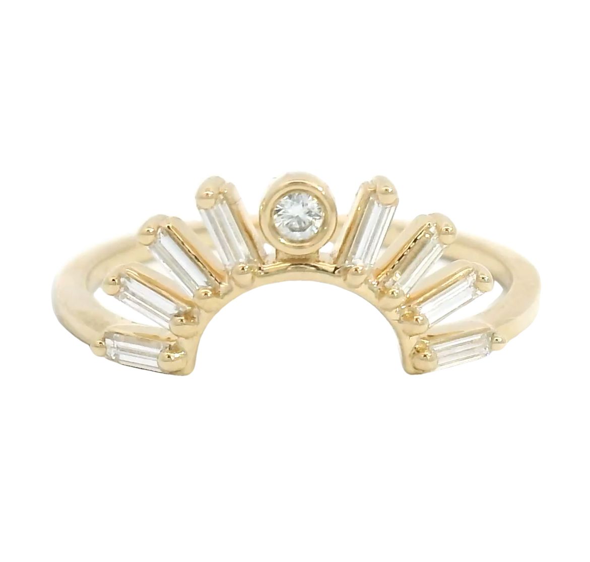 rising sol baguette ring band - natural diamond