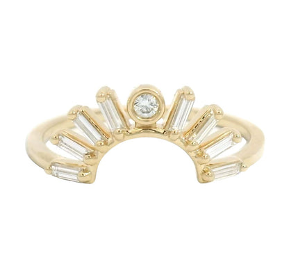 rising sol baguette ring band - natural diamond