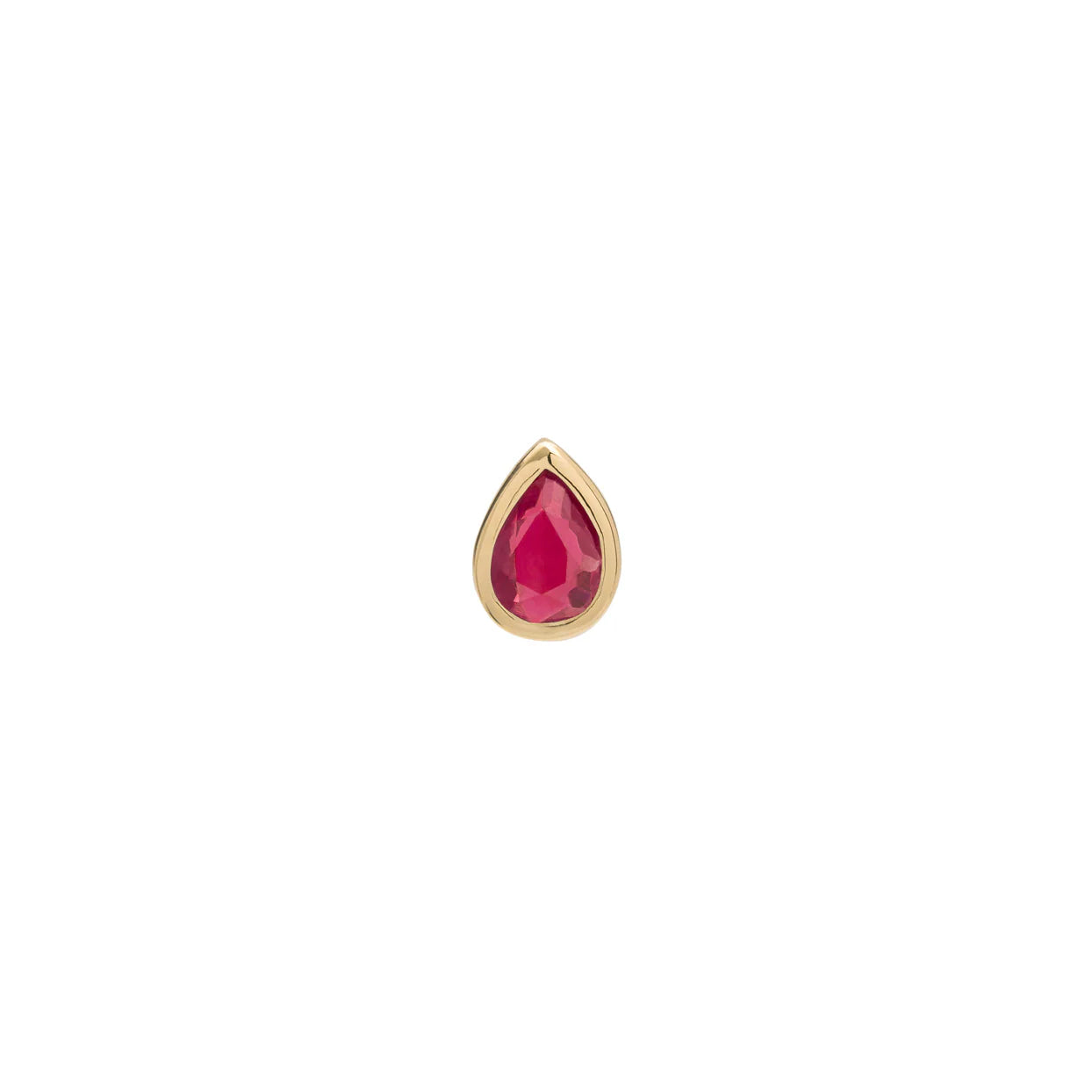 métier / bezel-set pear gemstone stud earring - single