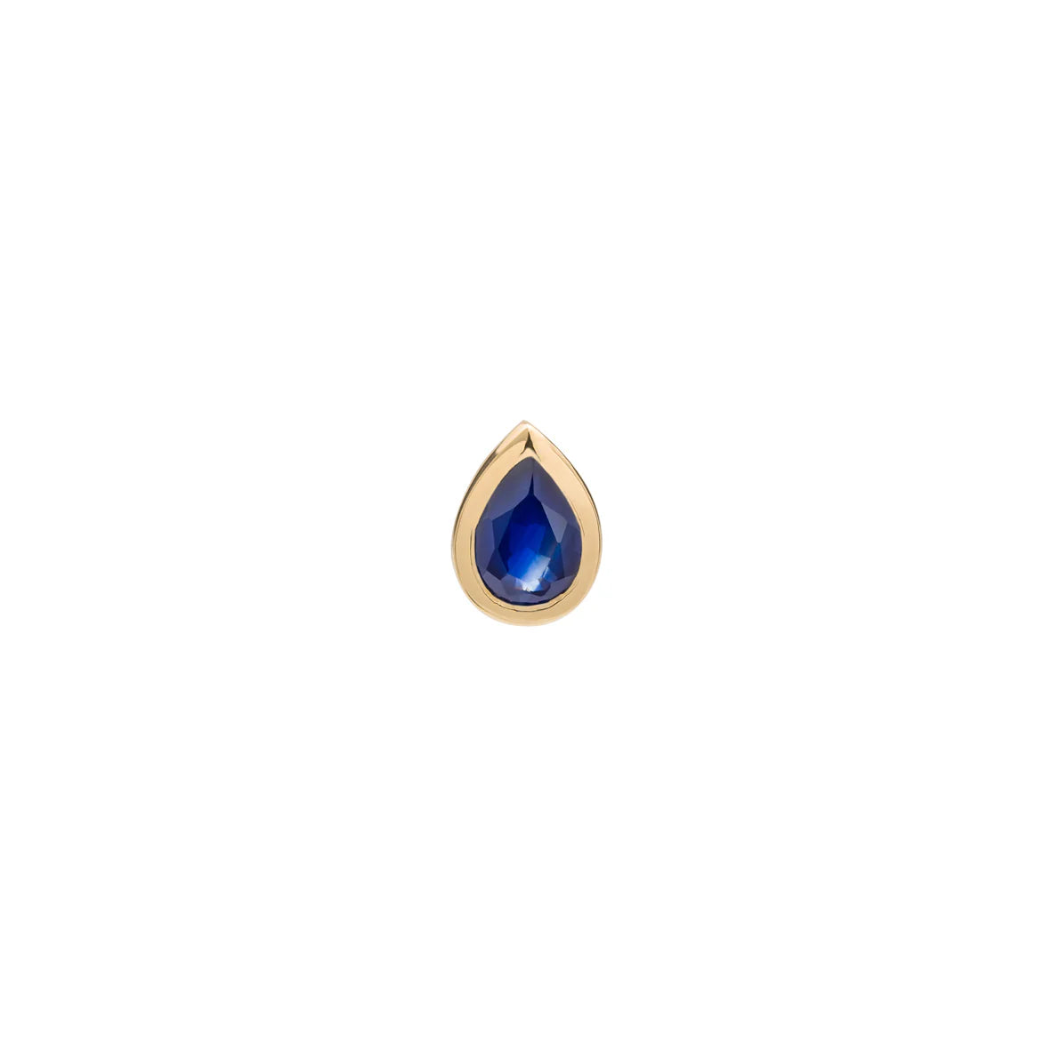 métier / bezel-set pear gemstone stud earring - single