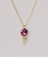 pink tourmaline & dangling diamonds jellyfish necklace