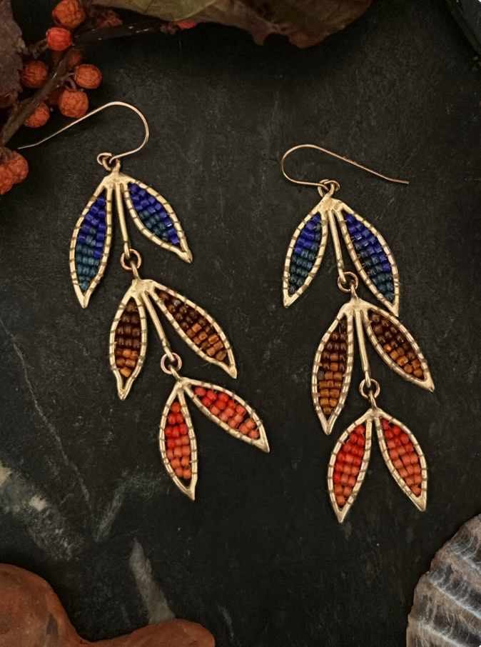 falling vines drop dangle earrings