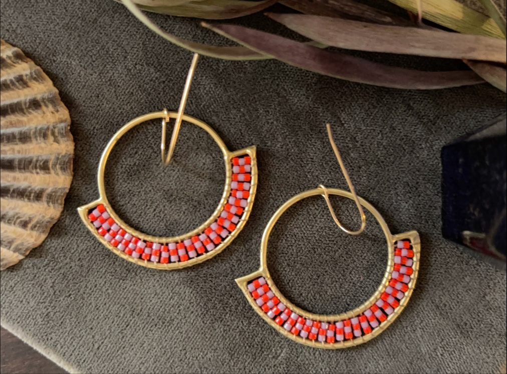 portal dangle hoop earrings