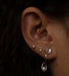 wwake / two-step stud earring - opal + diamond - single