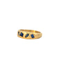 geometric mixed ring band - blue sapphire