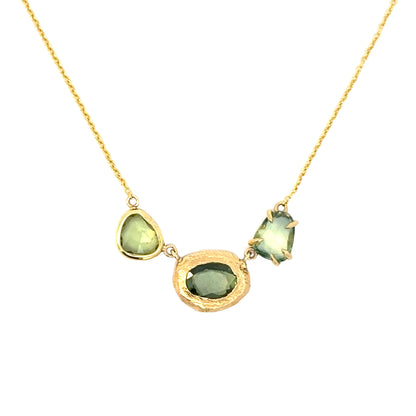 triple sapphire necklace - green sapphire