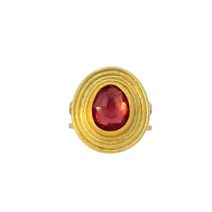 faceted tourmaline split-band framed ring