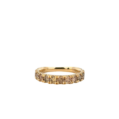 euro band ring - natural champagne diamond