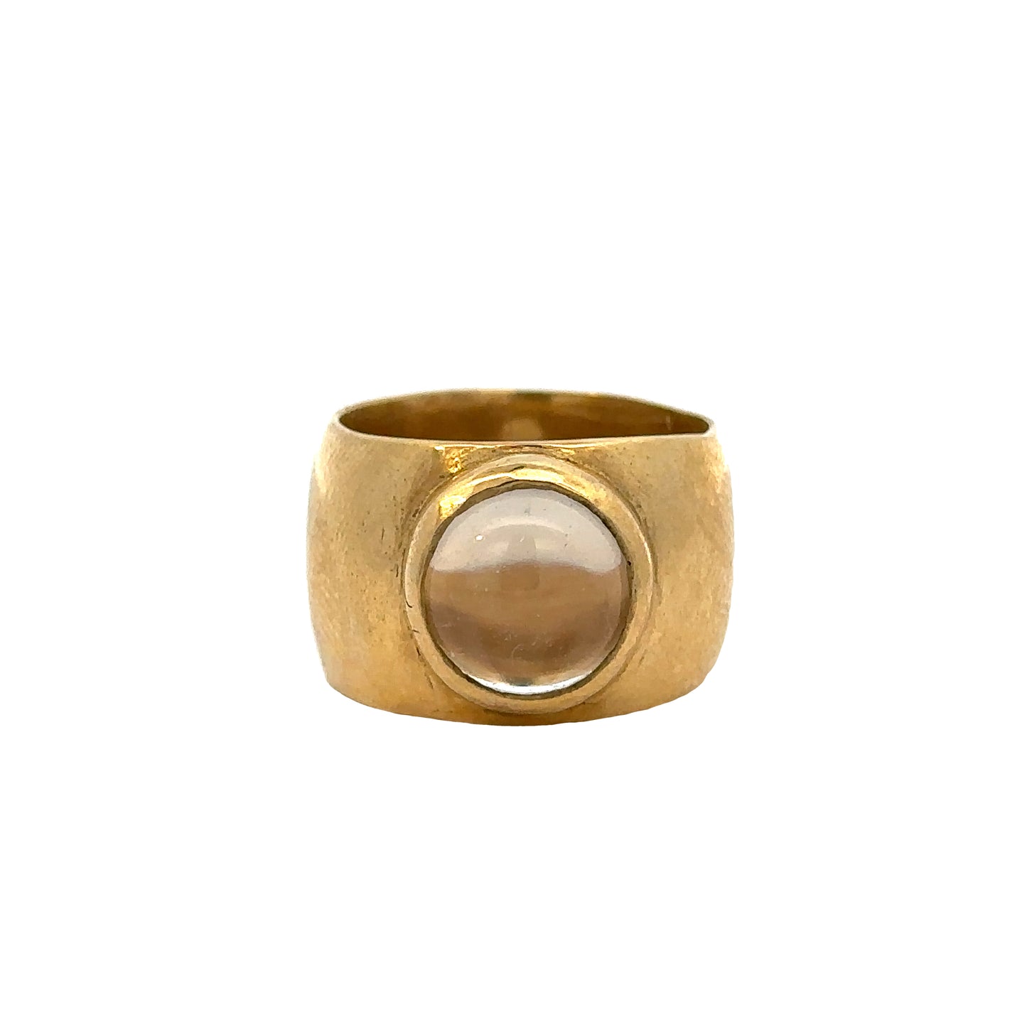 cigar band bezel ring - clear quartz