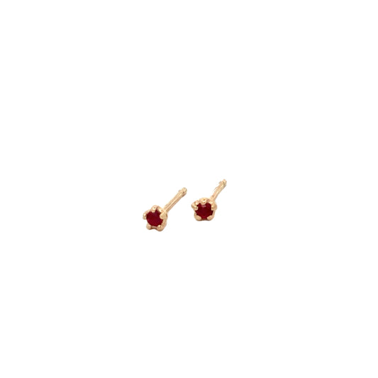 stud earrings - ruby