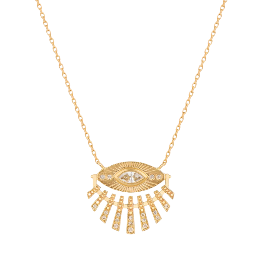 sun eye diamond protection necklace